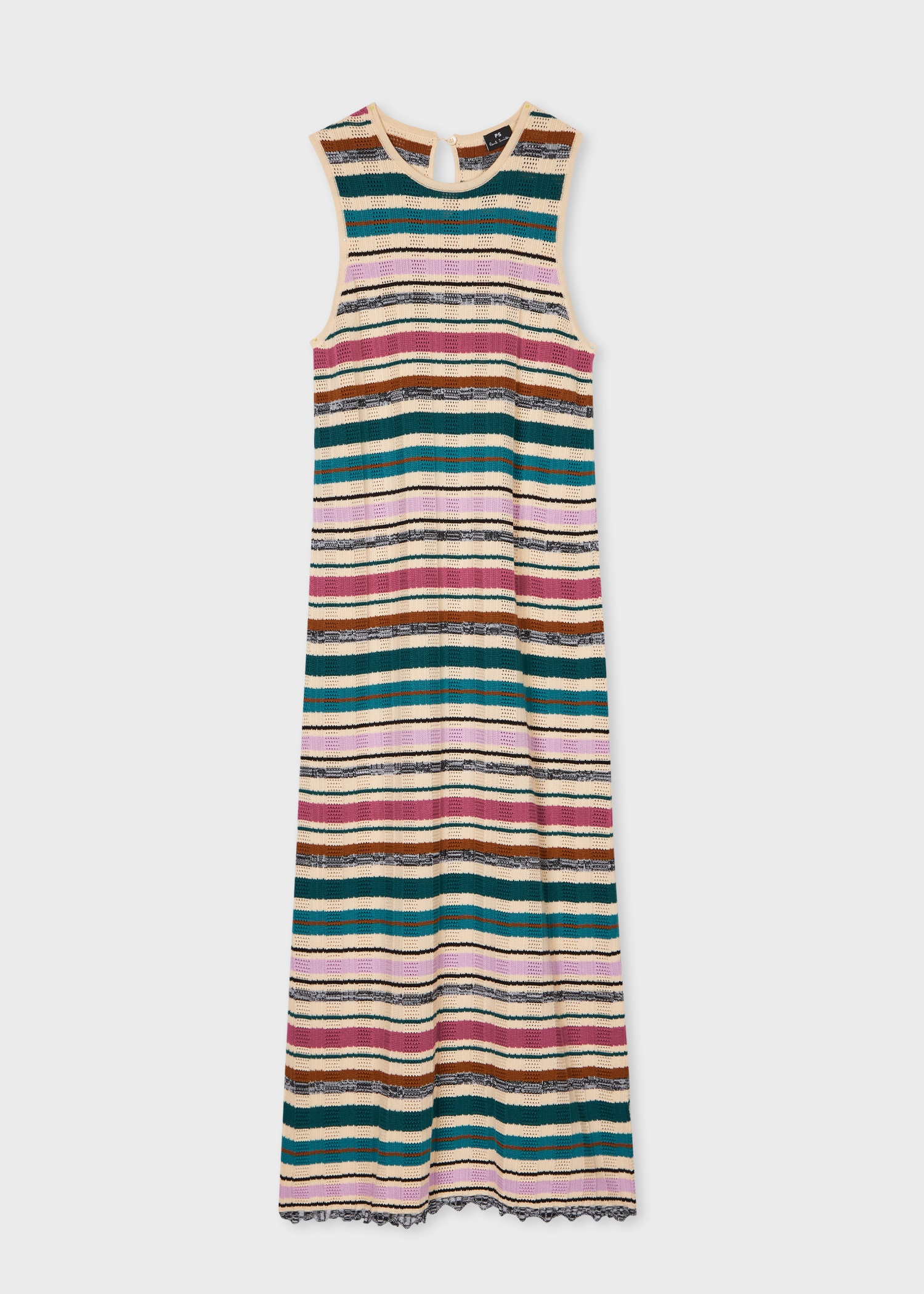 Women's Ivory Textured Knit Long Dress - 1