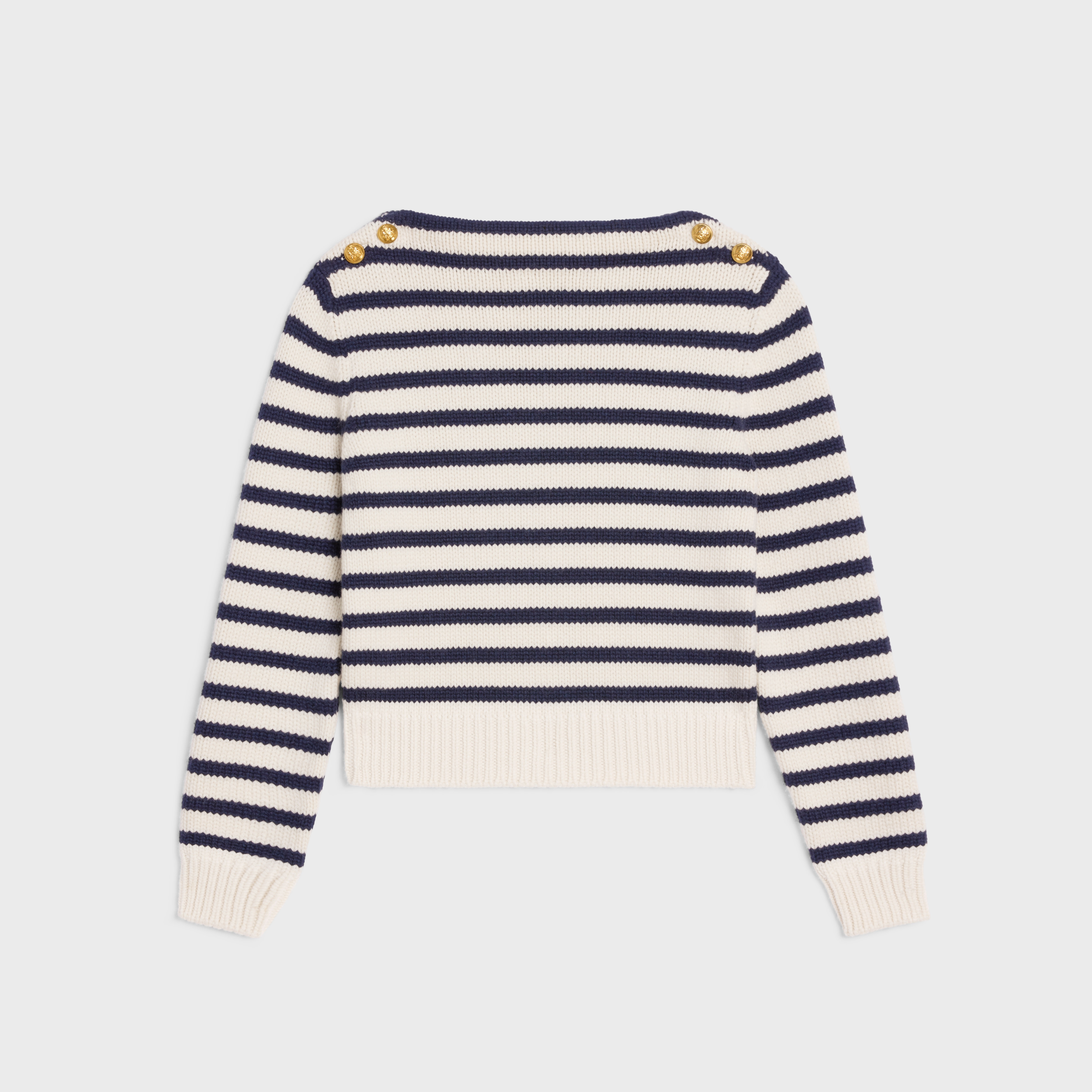 boat neck marinière sweater in cashmere - 1