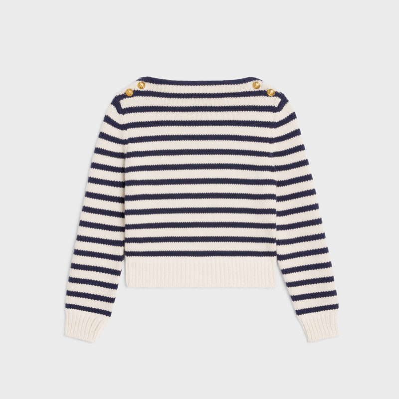 boat neck marinière sweater in cashmere 1
