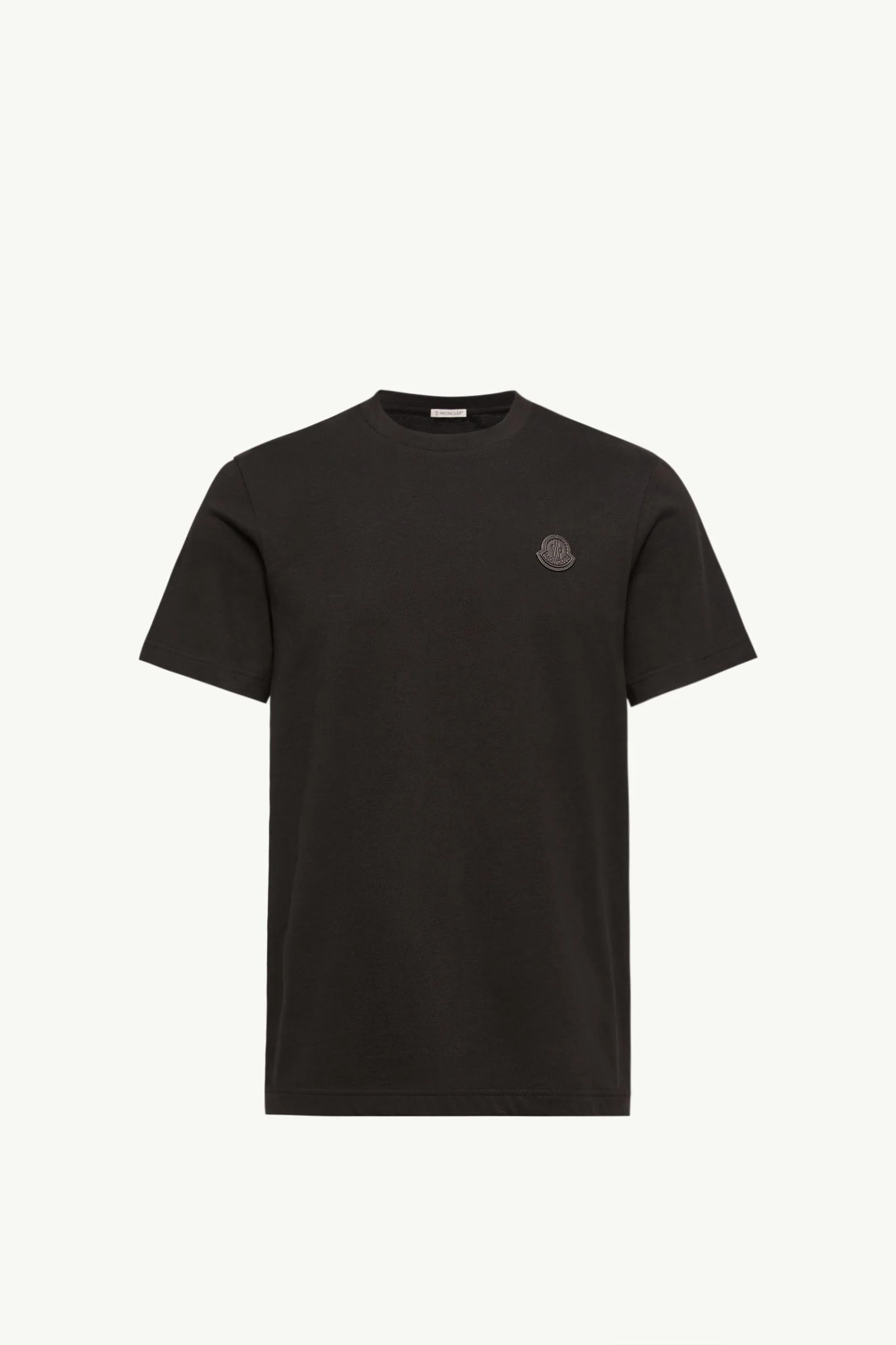 Double Leather Logo Cotton T-Shirt - 1
