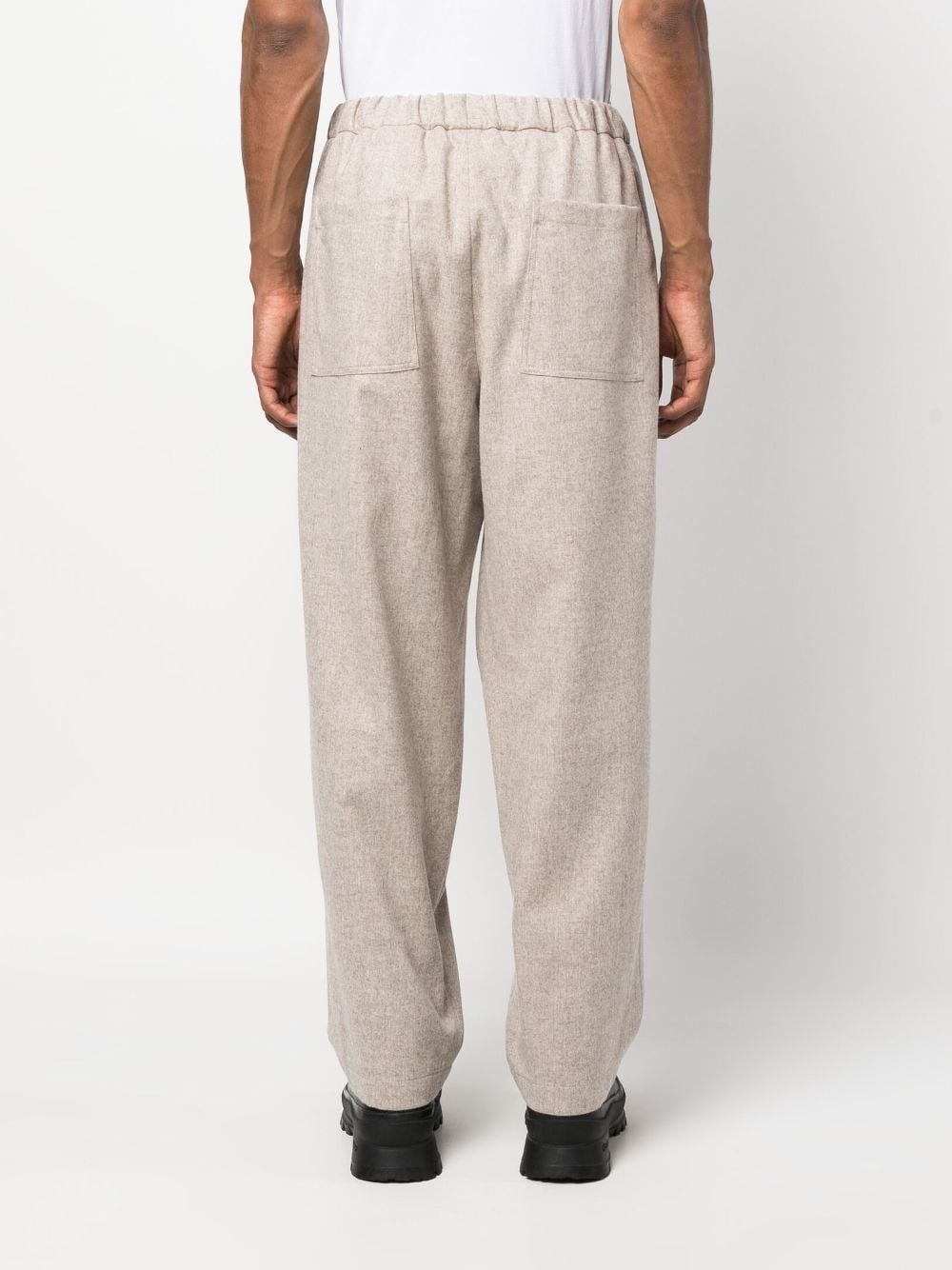 straight-leg cotton trousers - 4