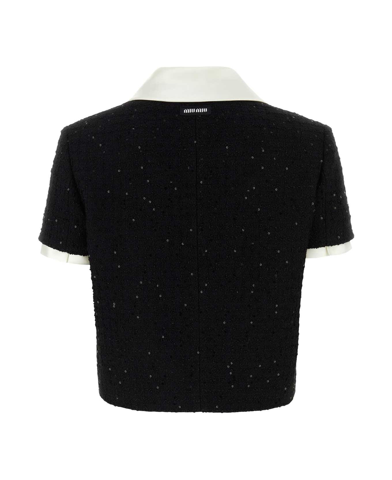 Black Bouclã© Cardigan - 2