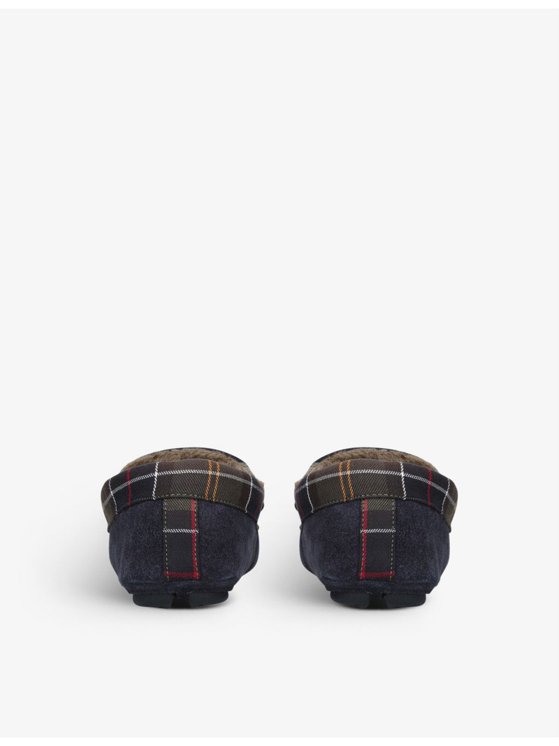 Barbour Monty faux shearling-lined tartan slippers outlook