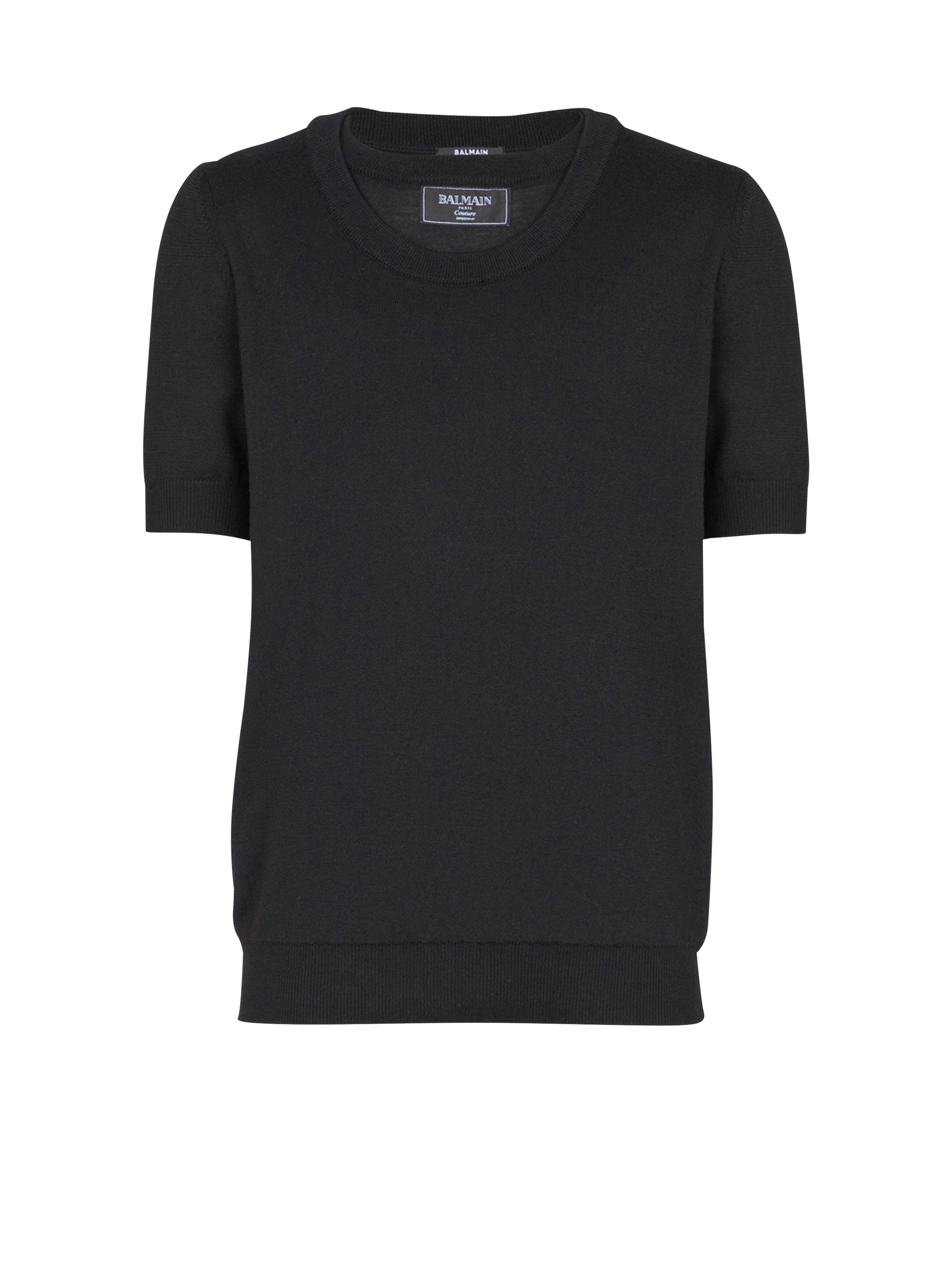 Knit T-shirt with two collars - 1