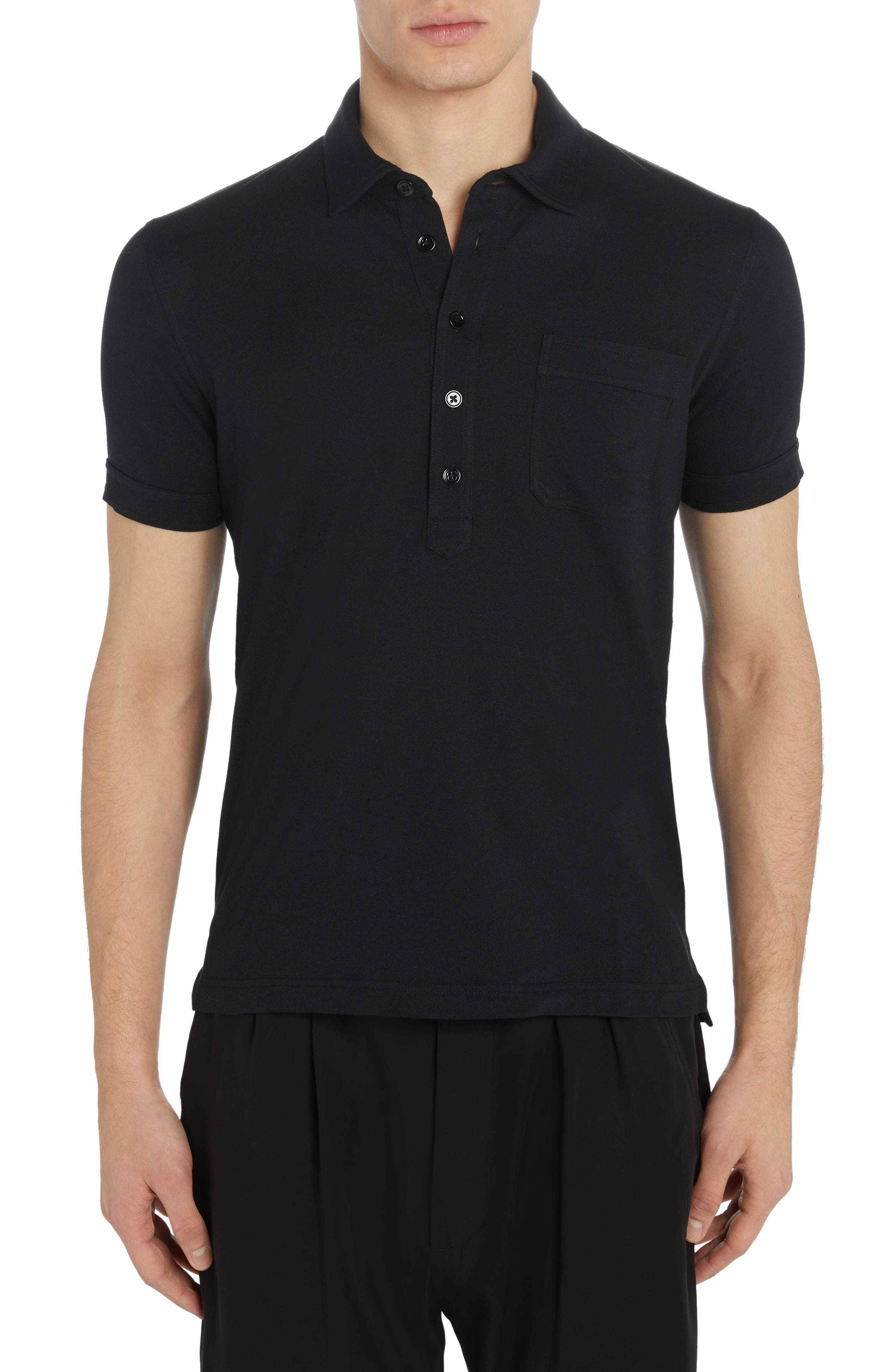 Cotton & Silk Piqué Pocket Polo - 1