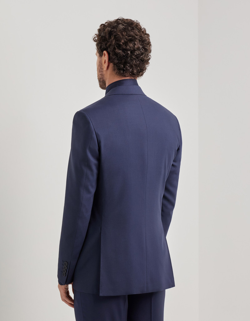 LIGHT BLUE AND BLUE SILK AND CASHMERE REGULAR-FIT OVERCHECK JACKET 58