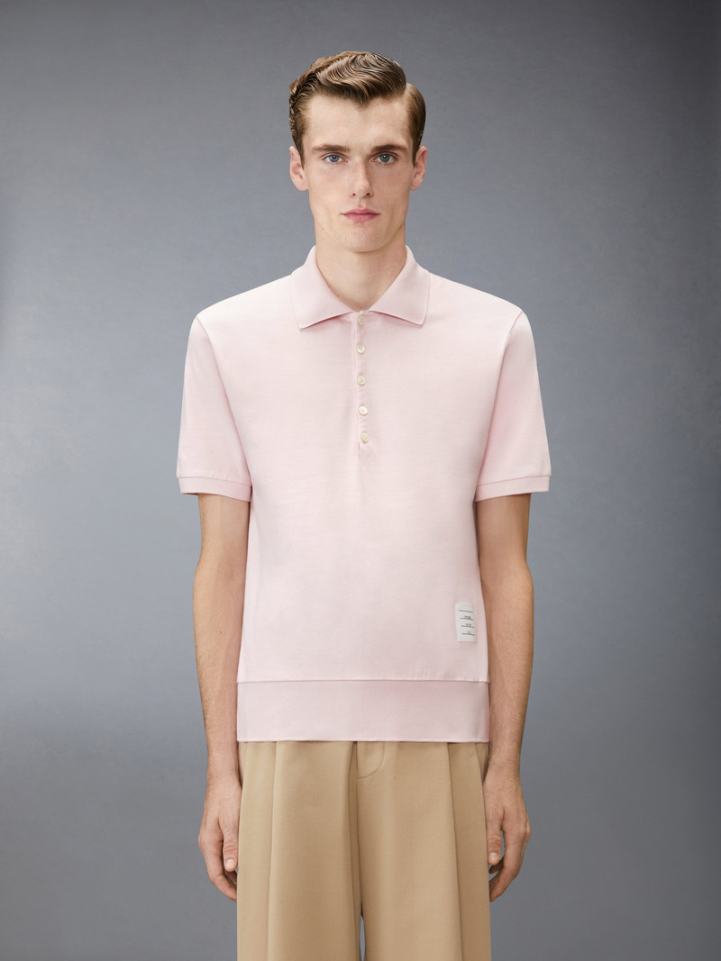 Thom Browne GARMENT OVERDYED JERSEY 4-BAR POLO outlook