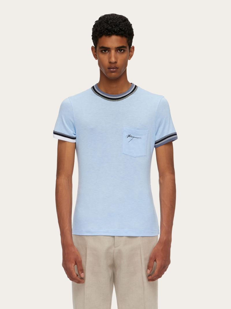 FERRAGAMO T-shirt with color block trims outlook