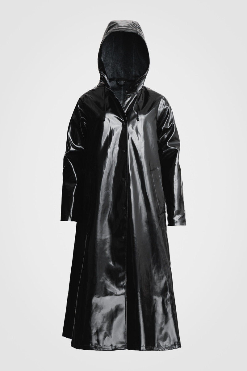 Mosebacke Long Opal Raincoat Black 5