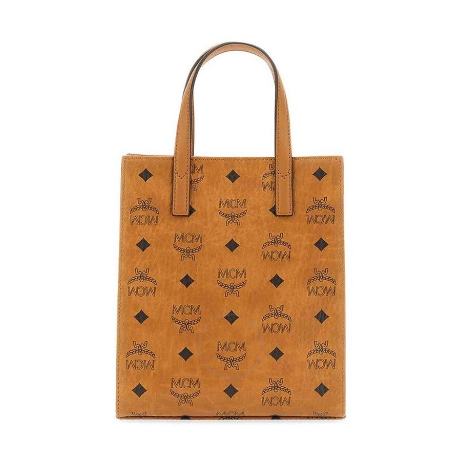 MCM Mini Aren Tote Bag In Visetos Cognac - 2