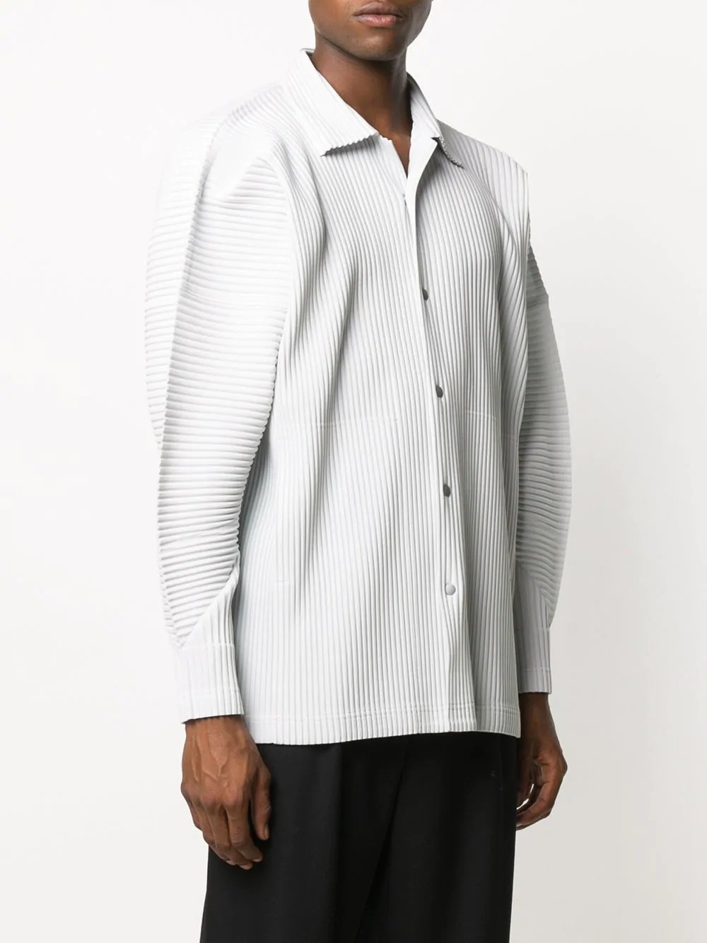 pleated button-down shirt - 3