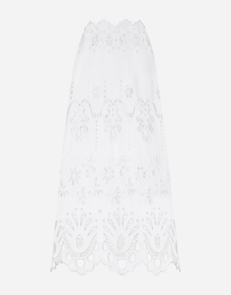 Cotton calf-length skirt with cut-out detailing 1