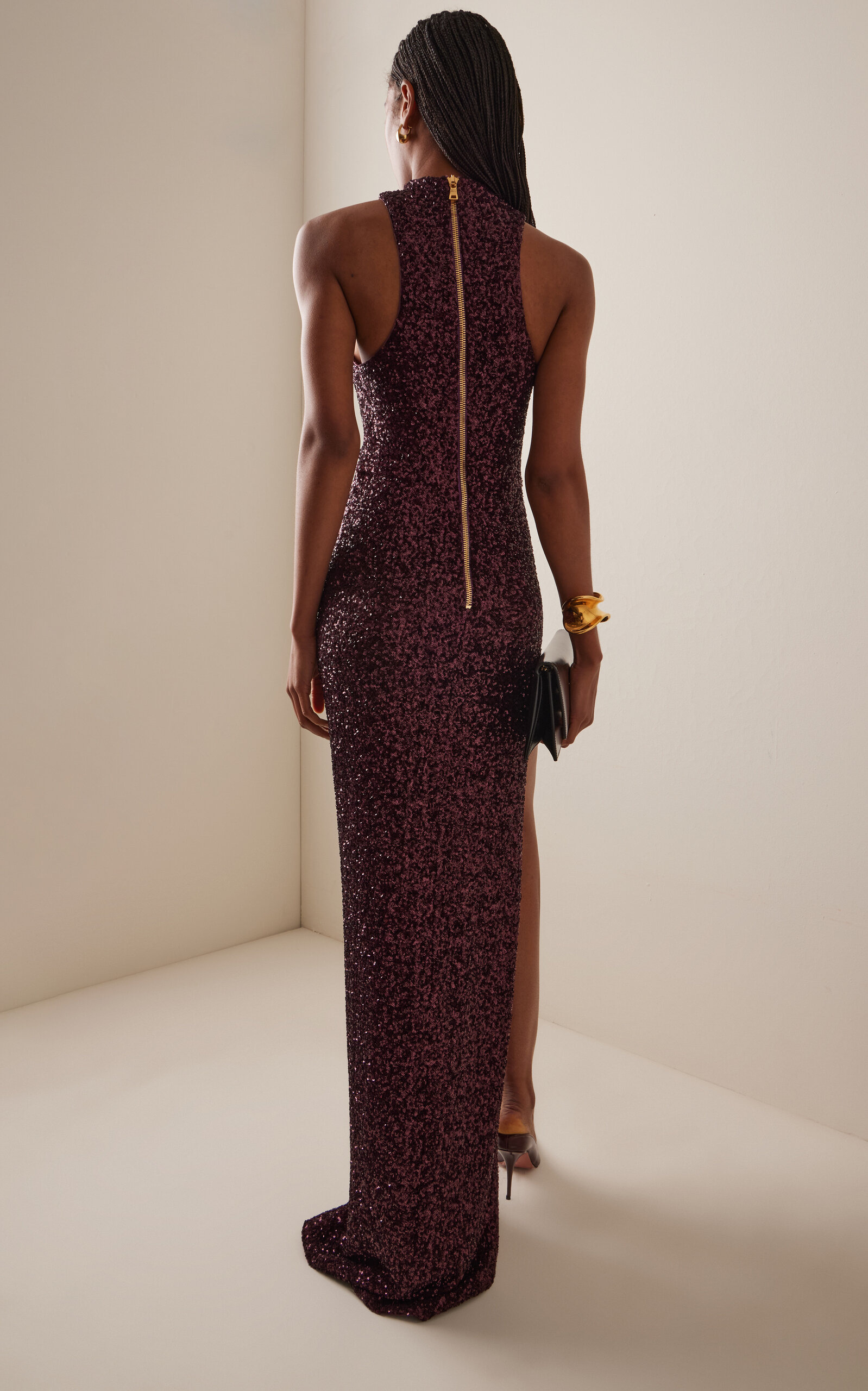 Sequined Maxi Dress purple - 4