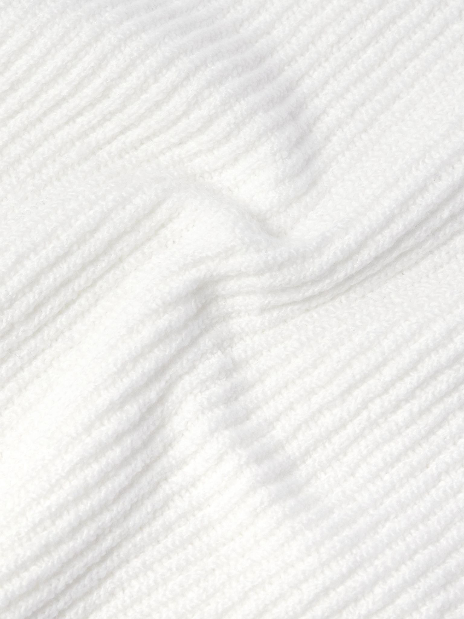 Ribbed Cotton Sweater White - 5