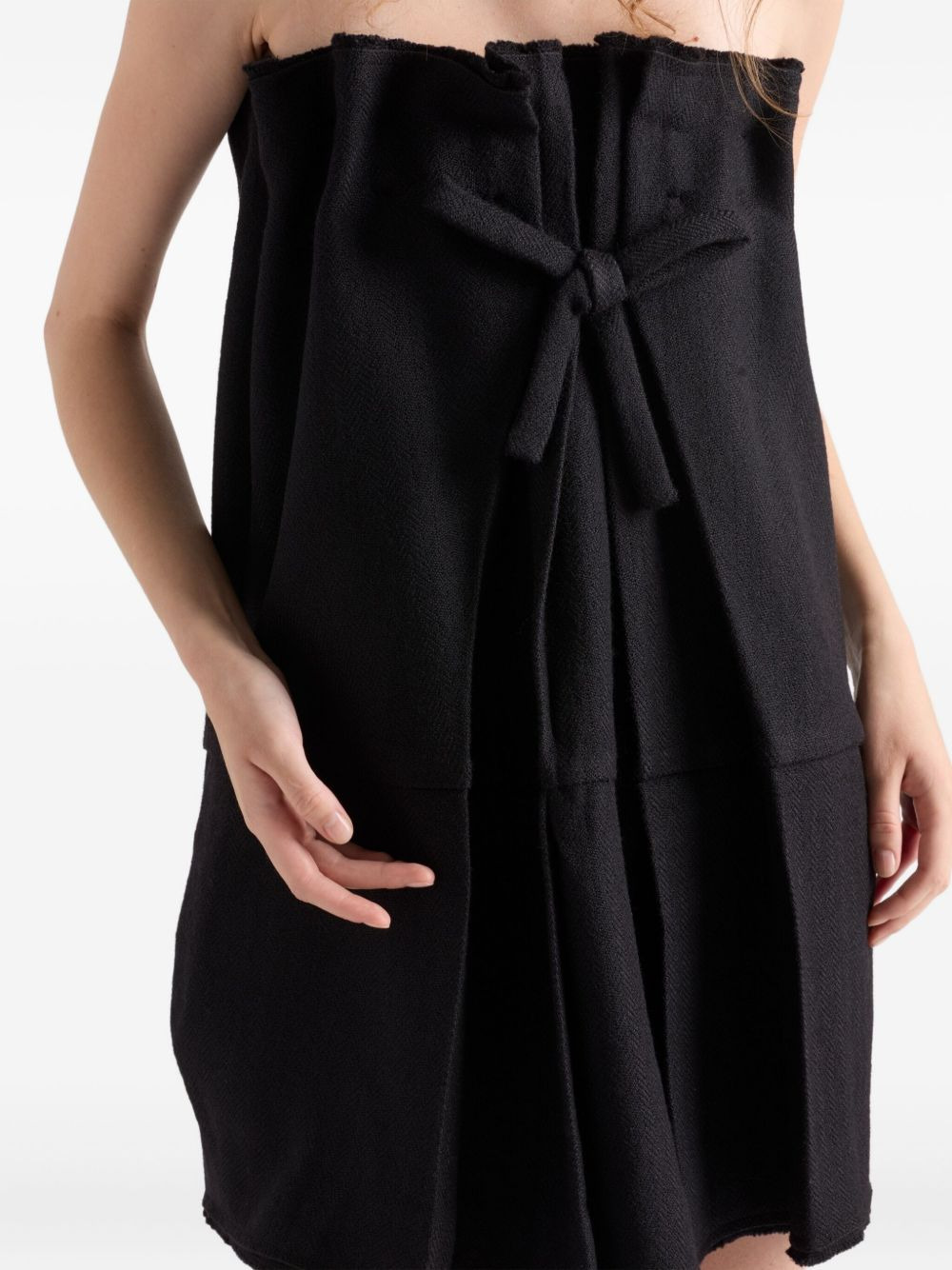 bow-detailed pleated dress - 4