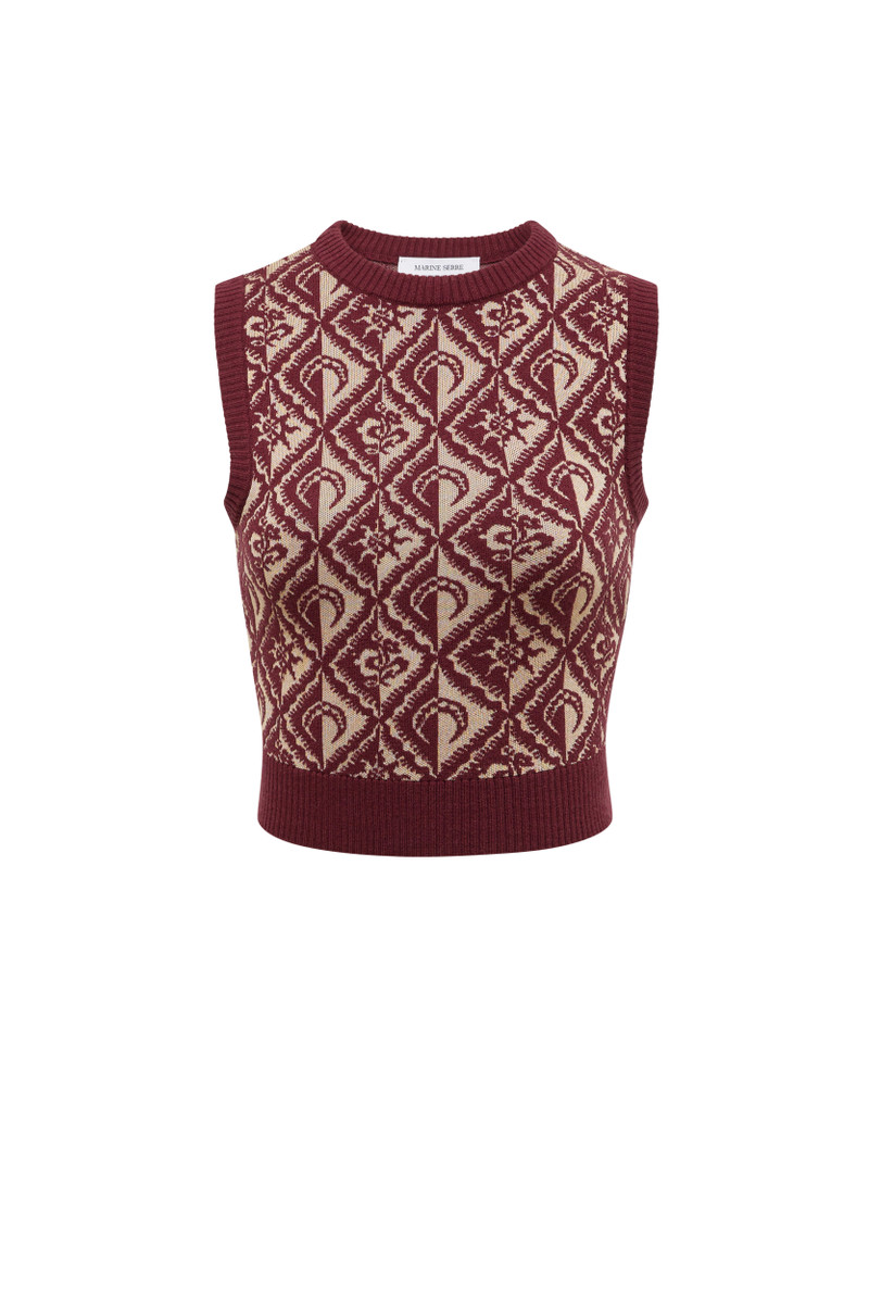 Moon Diamant Knit Jacquard Sleeveless Pullover 1