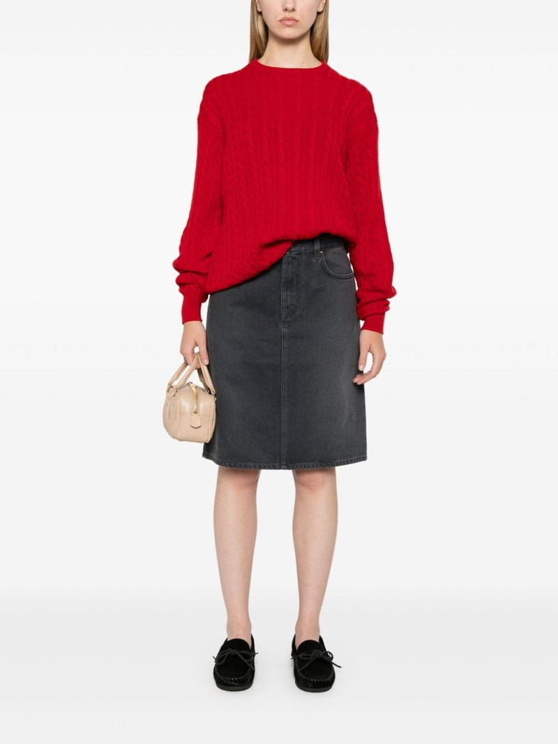 Miu Miu crew-neck cable-knit jumper outlook