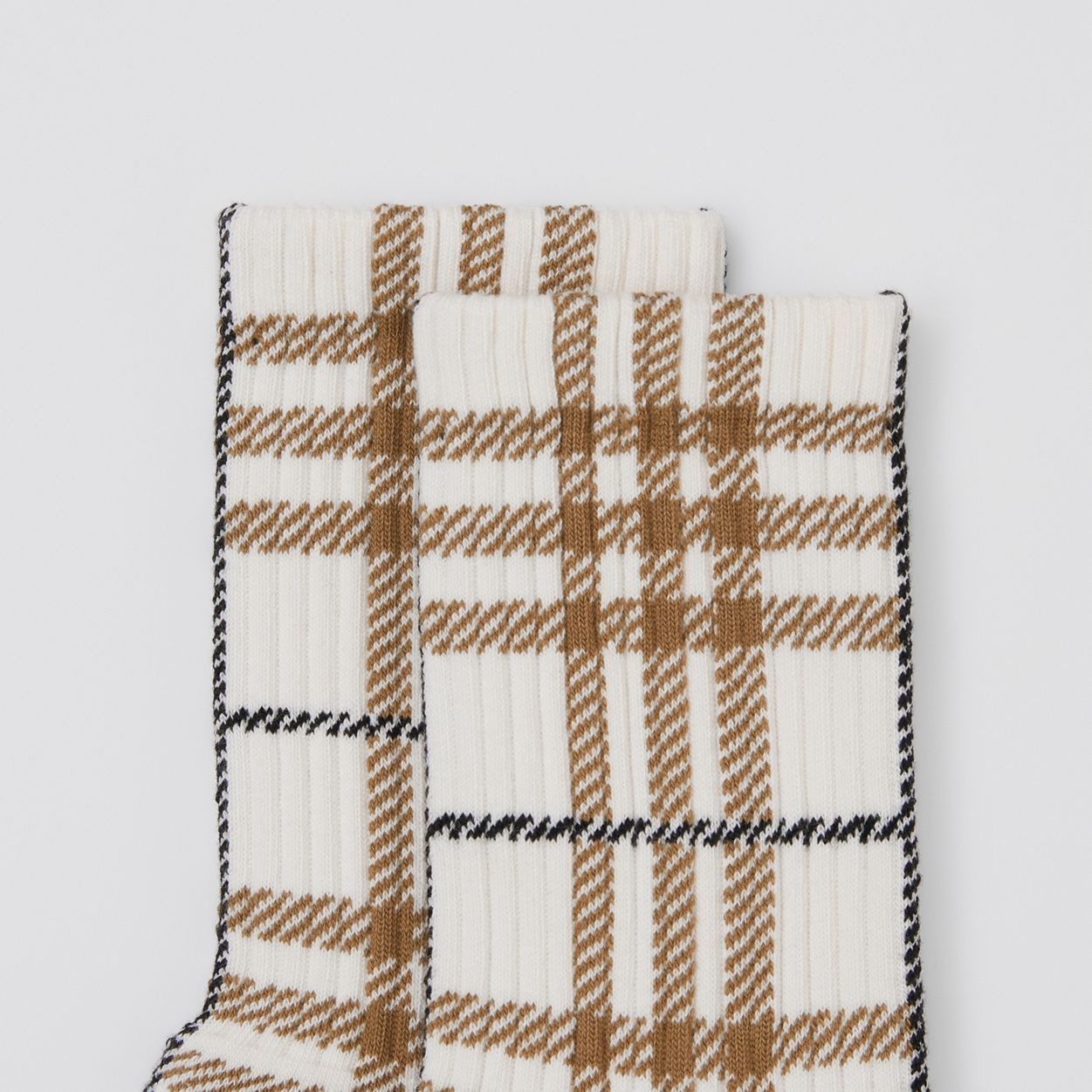 Check Technical Stretch Cotton Jacquard Socks - 2
