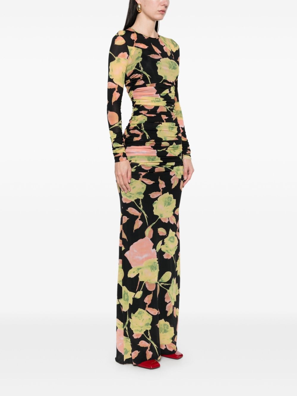 floral-print maxi dress - 3