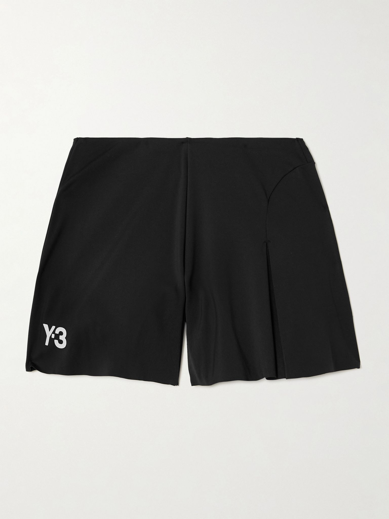 + Y-3 appliquéd stretch recycled-jersey shorts Black - 1