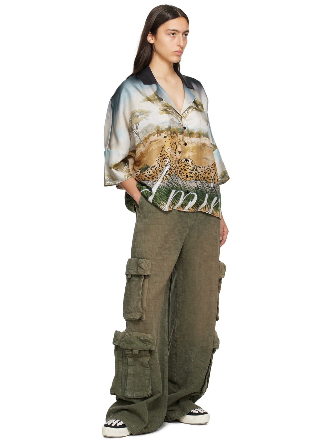 Khaki Drawstring Trousers - 4