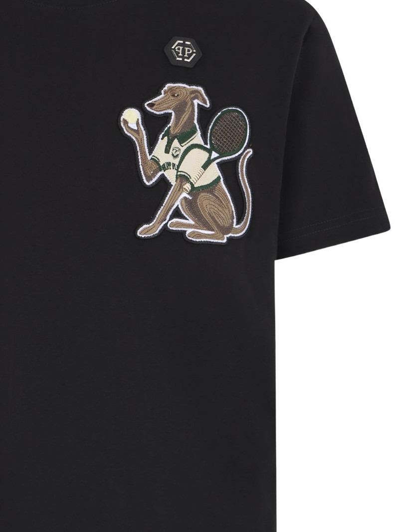 PHILIPP PLEIN tennis pet patch T-shirt outlook