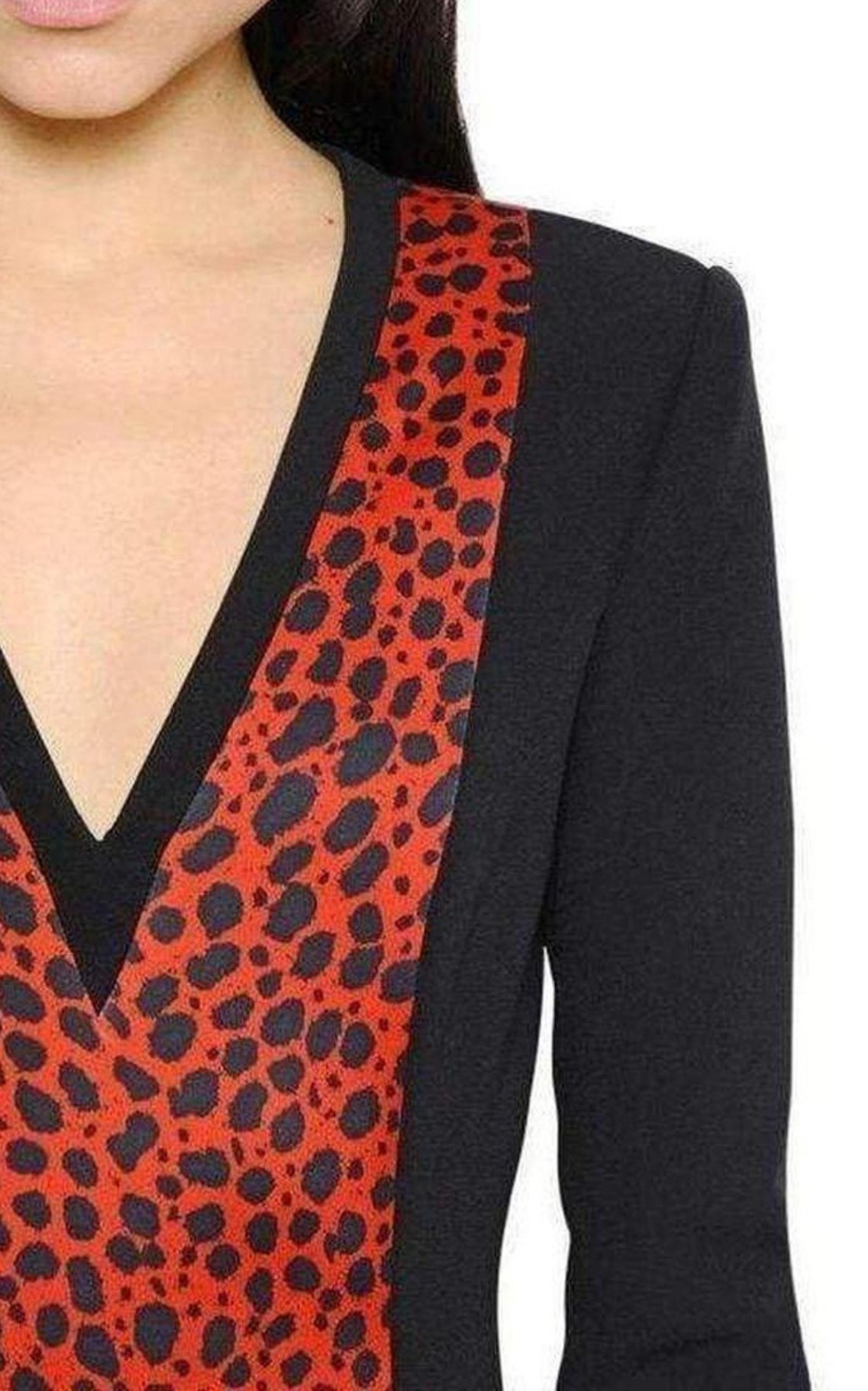 Fausto Puglisi - Red Leopard Print Stretch Silk Gown - 6