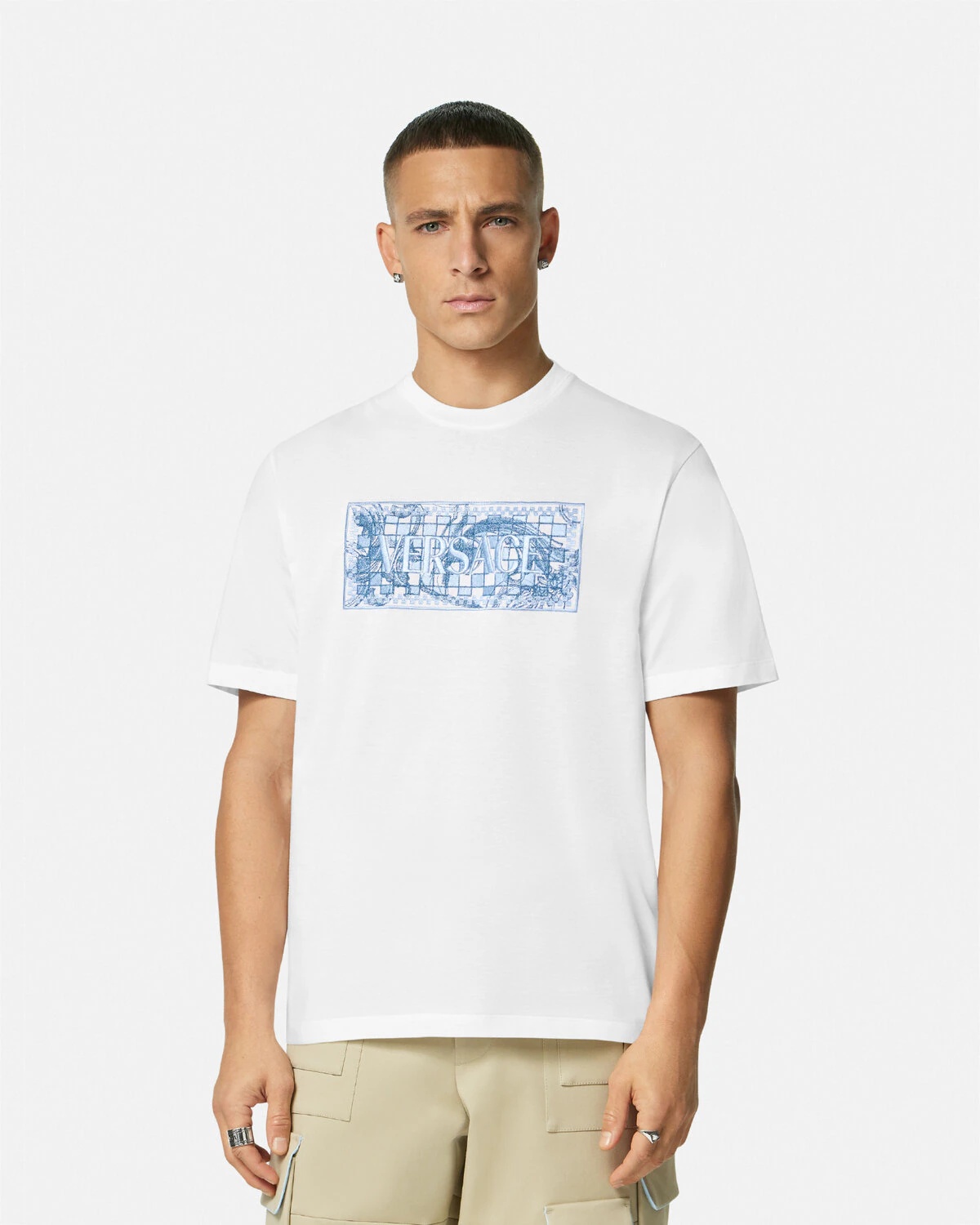 Embroidered Contrasto Logo T-Shirt - 4