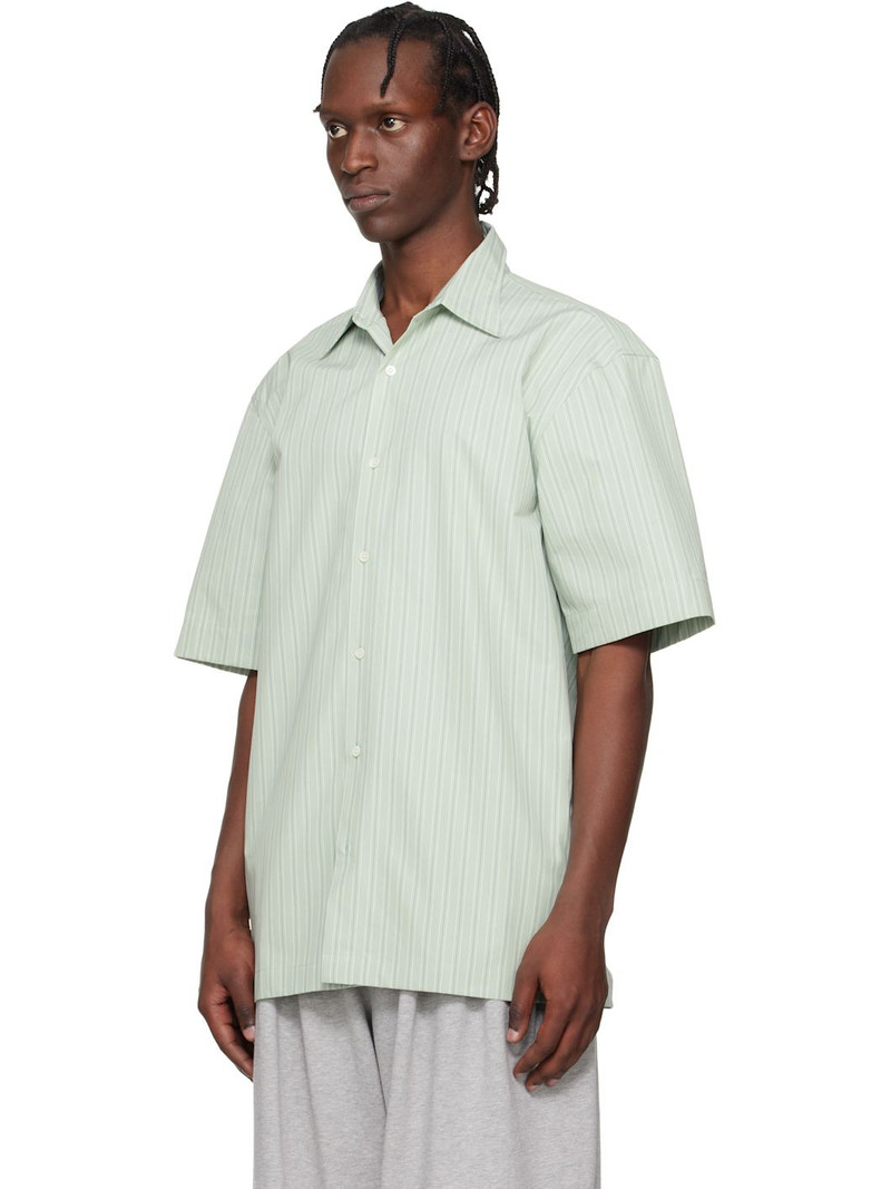 Dries Van Noten Green Striped Shirt outlook