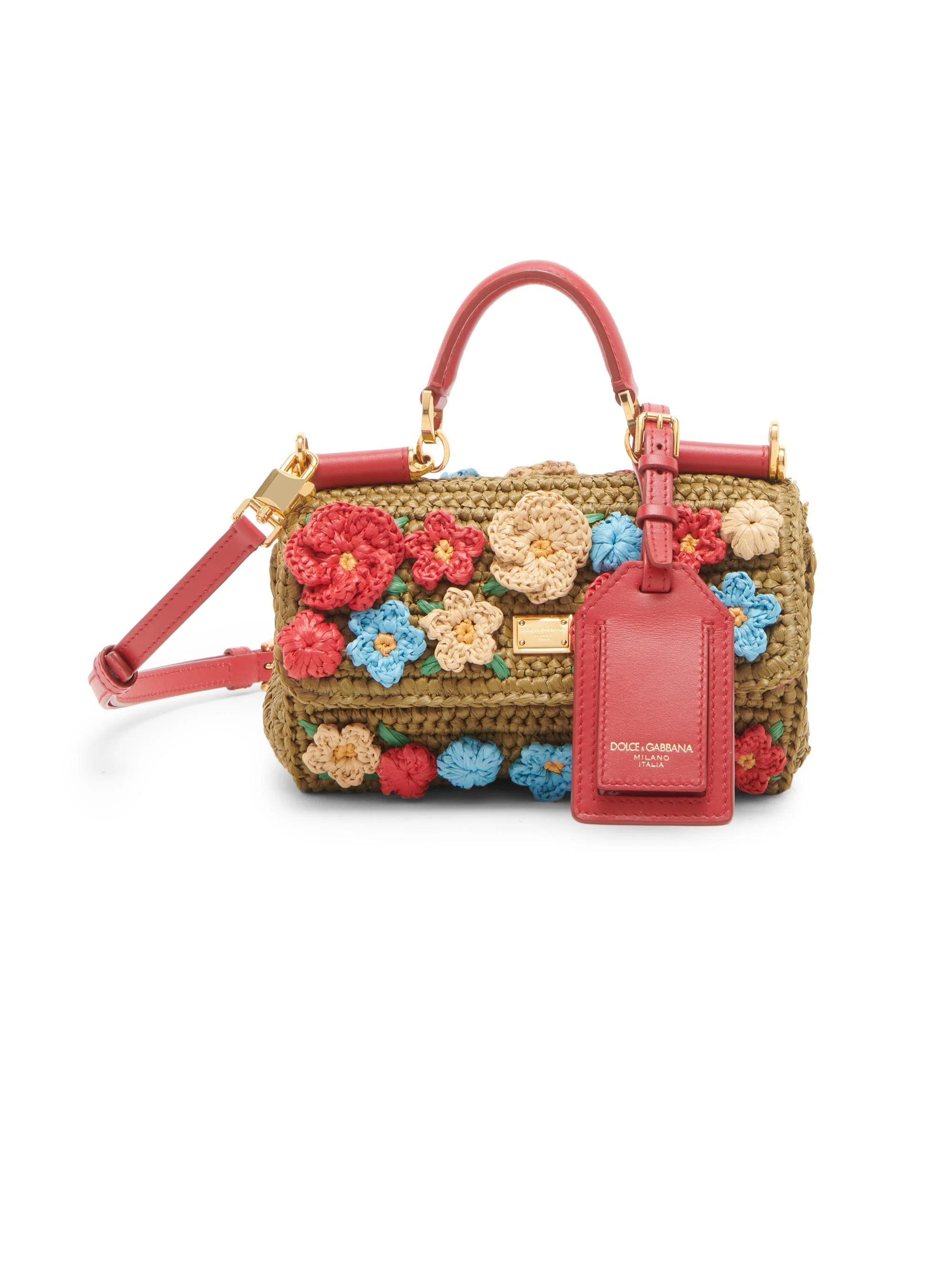 Women's Woven Embellished Top Handle Bag - Verde Multicolor - 1
