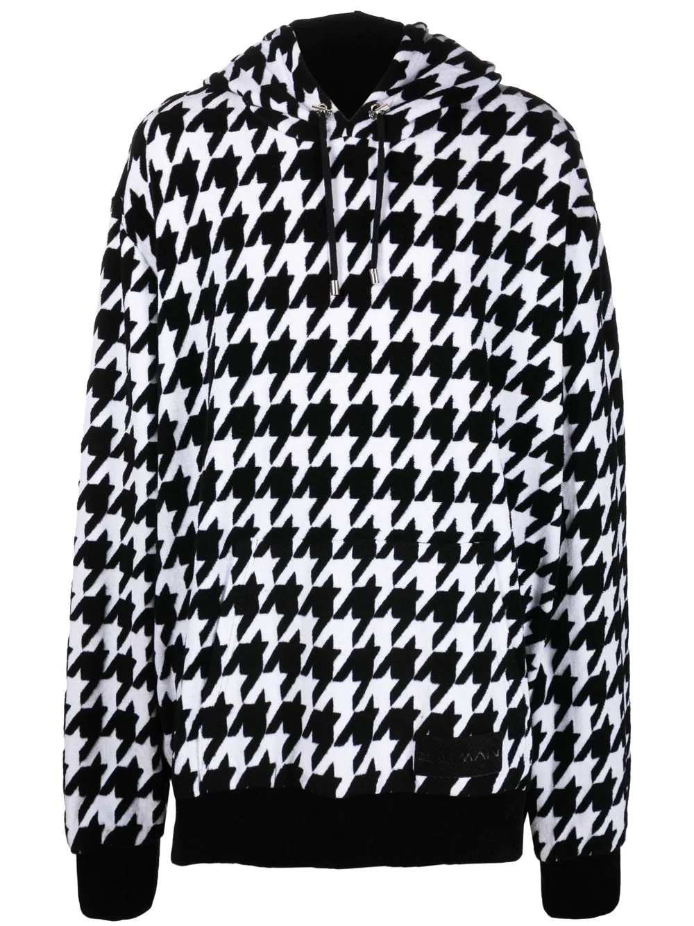 houndstooth knitted hoodie - 1