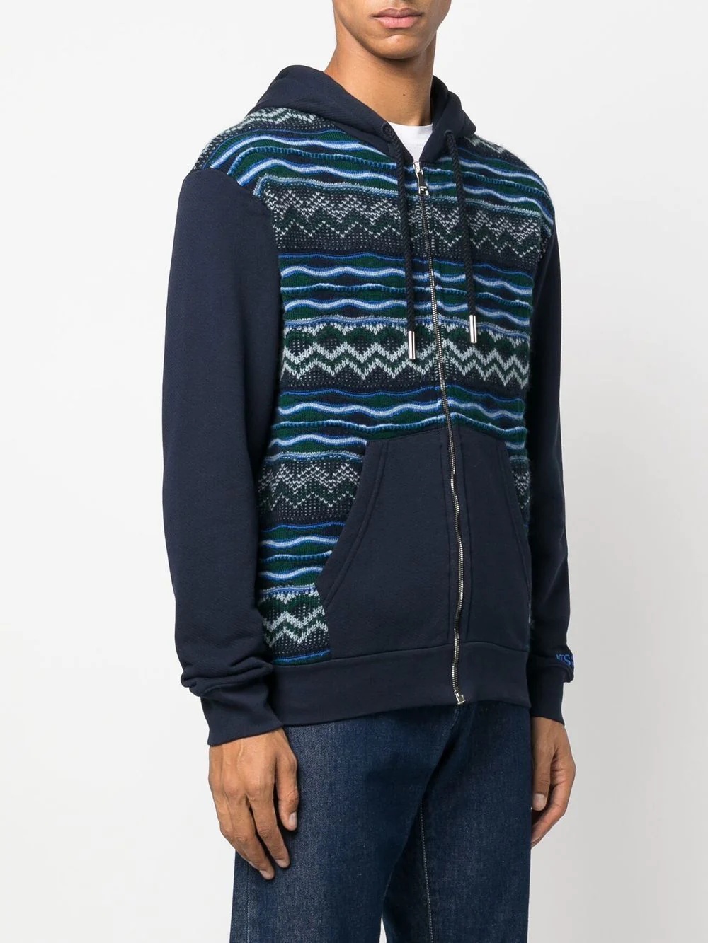 Felpa zigzag-print hooded jumper - 3