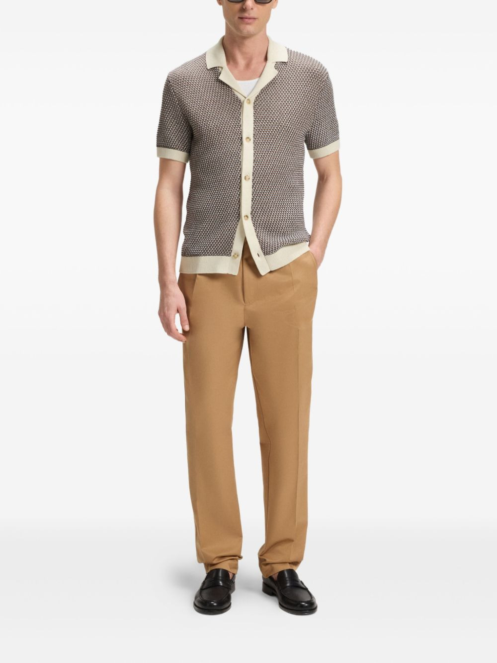 Houndstooth knitted shirt - 2