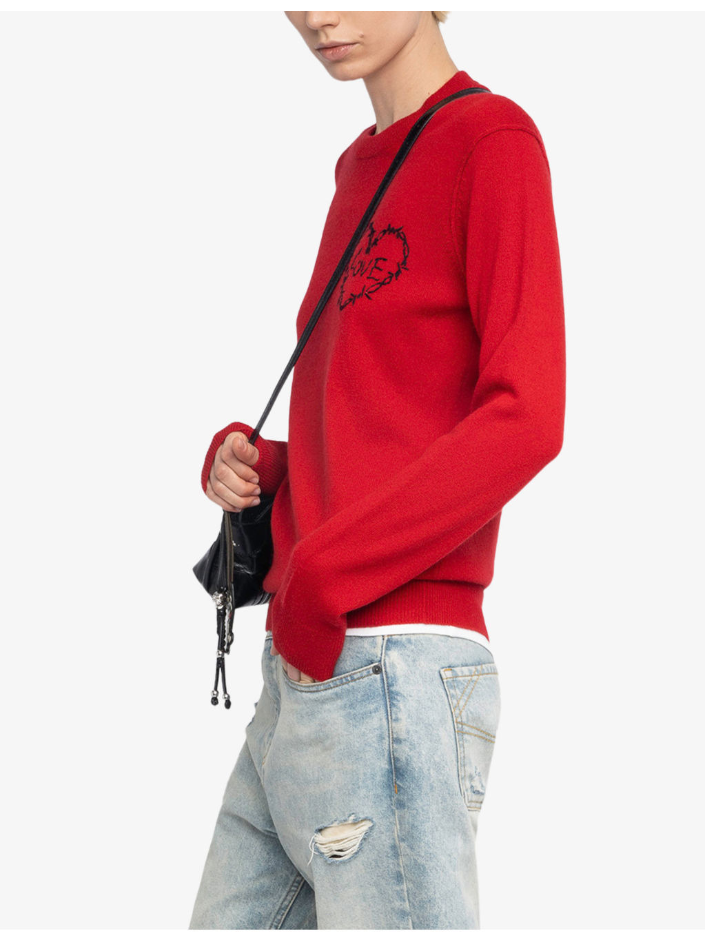 Kendy Heart-Embroidered Wool and Cashmere-Blend Jumper - 3