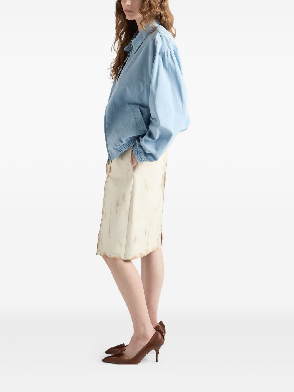 elasticated-cuff embroidered-logo jacket - 3