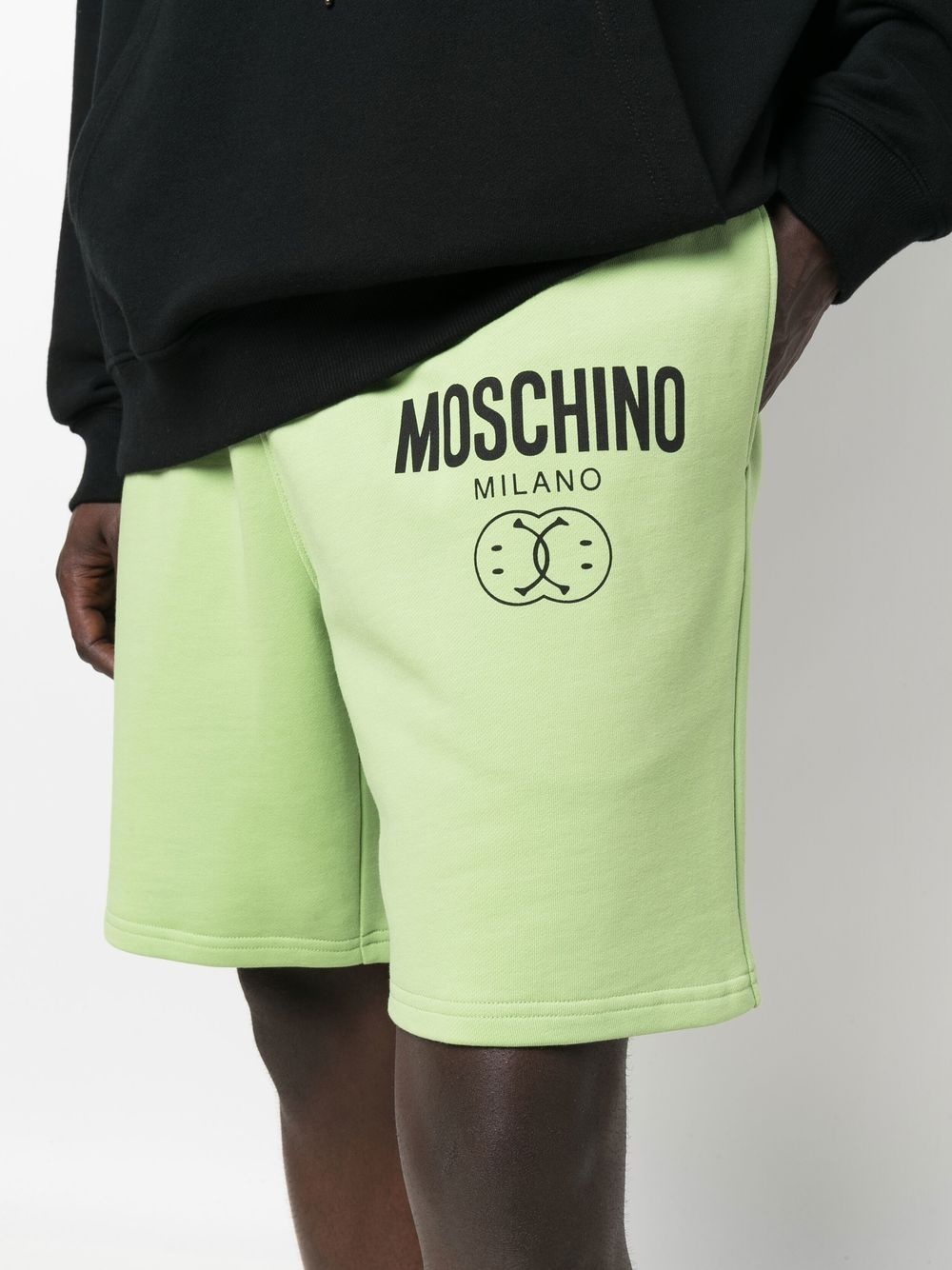 logo-print organic-cotton track shorts - 5