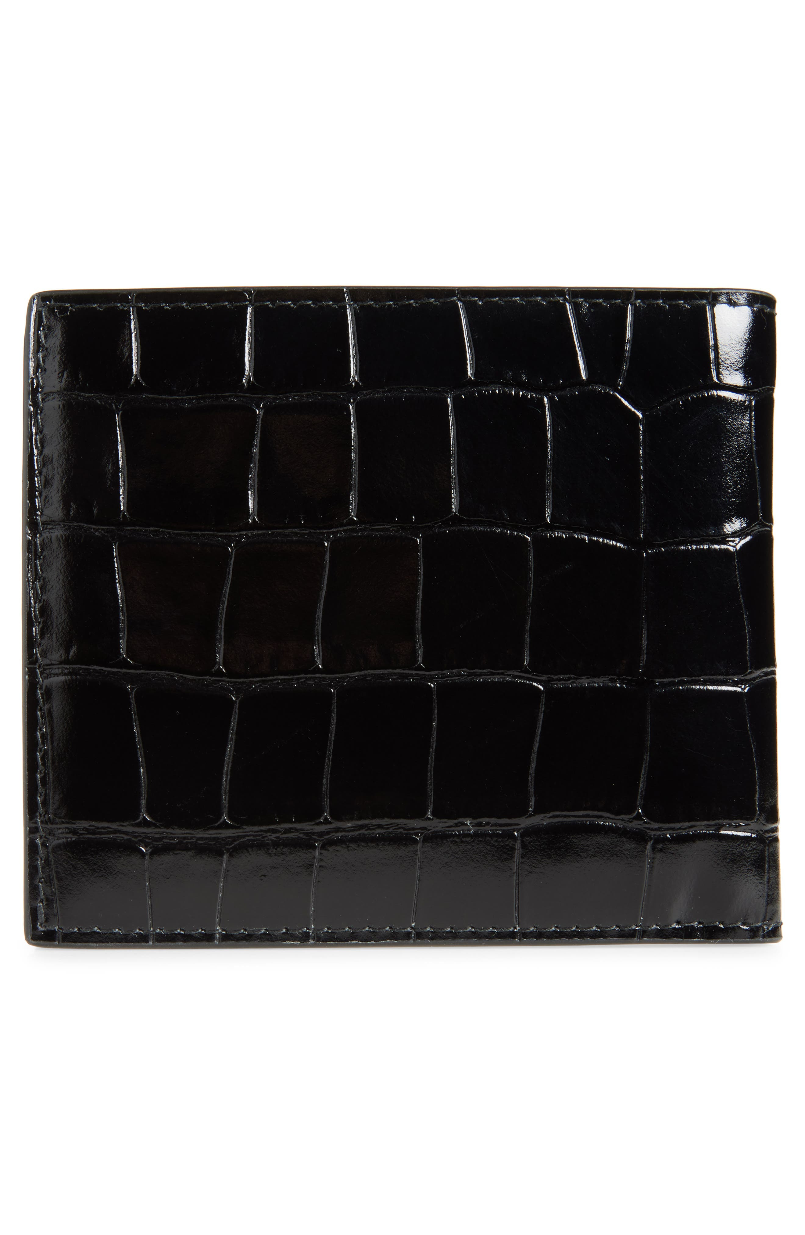 AMIRI MA Icon Croc Embossed Leather Bifold Wallet in Black at Nordstrom - 4