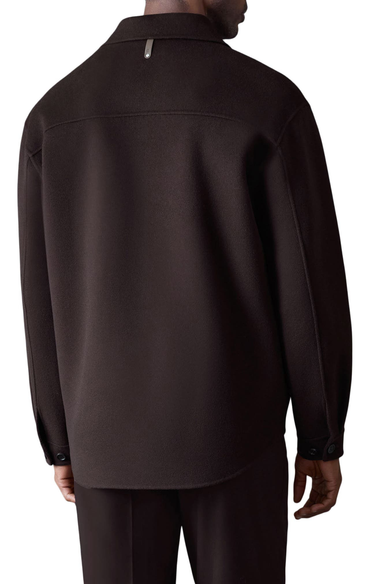 Mackage Emmanuel Double Face Wool Overshirt in Coffee at Nordstrom - 2