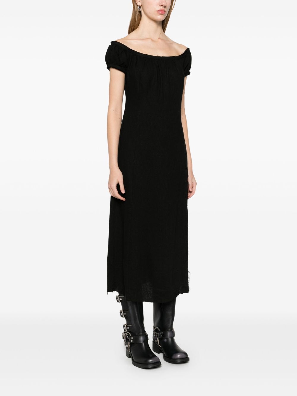 frayed midi dress - 3
