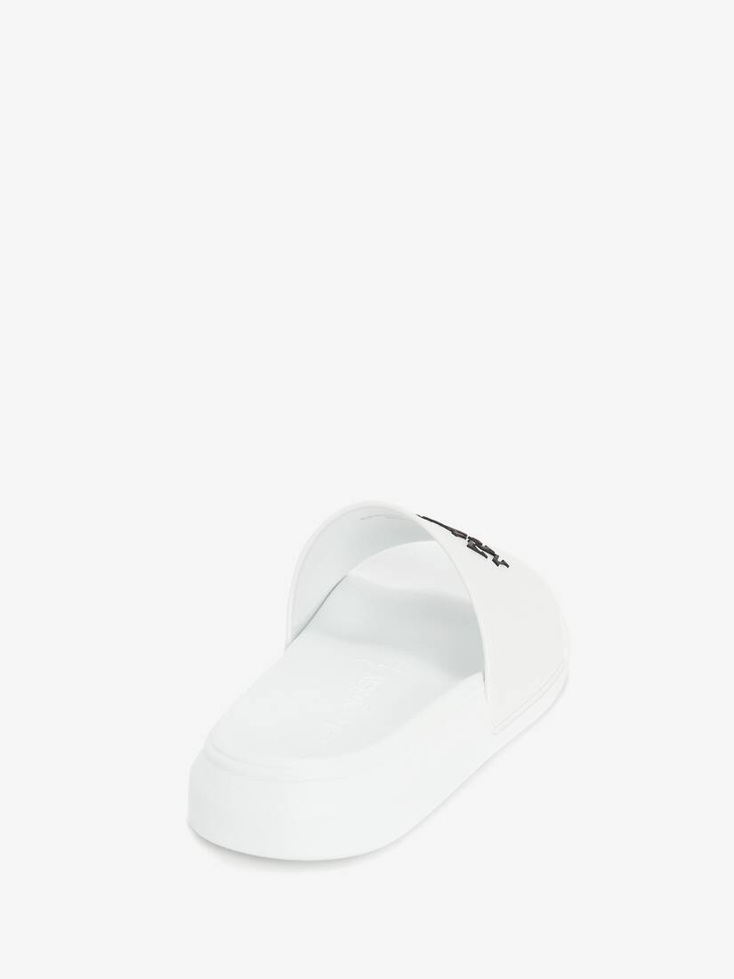 Alexander Mcqueen Pool Slide in White/black - 3