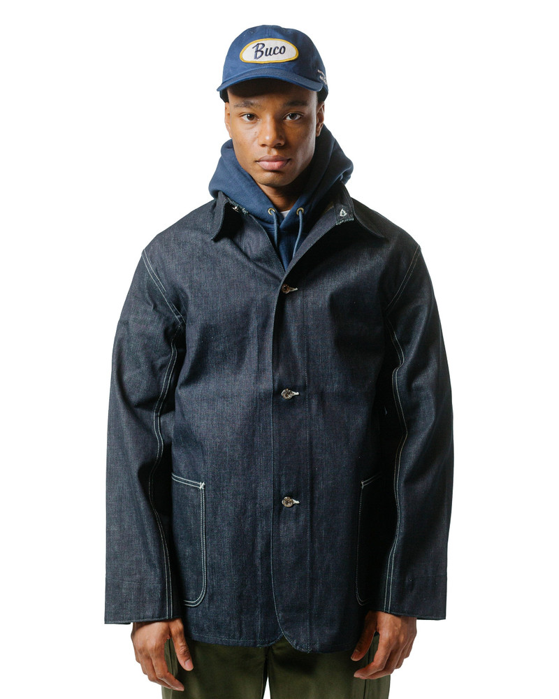 The Real McCoys MJ24013 WWII Denim Chore Coat Indigo outlook