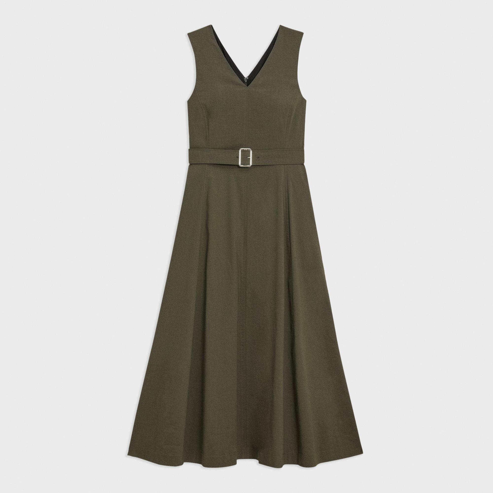 V-Neck Volume Dress in Good Linen - 1