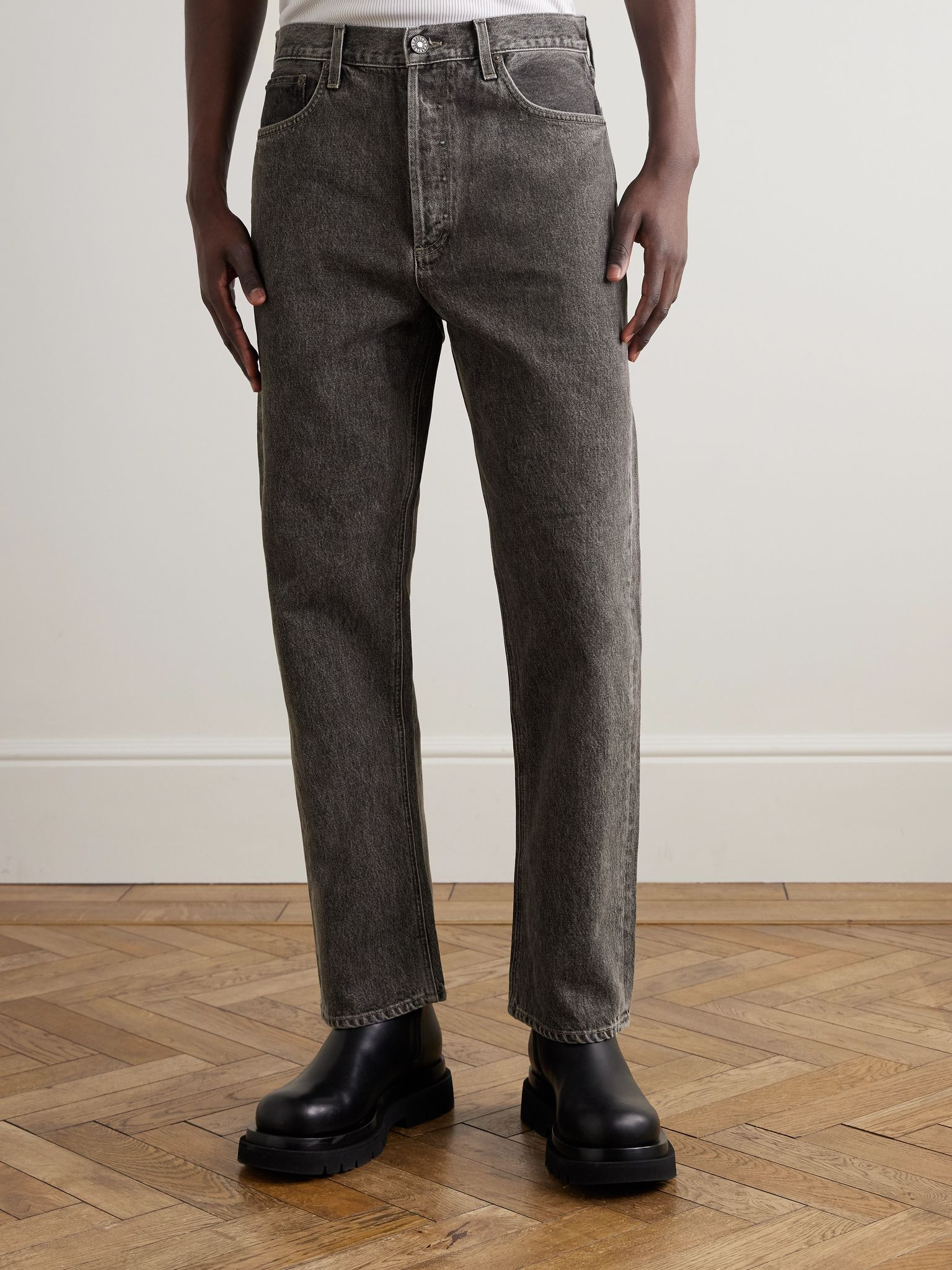 90's Straight-Leg Distressed Jeans Gray - 3