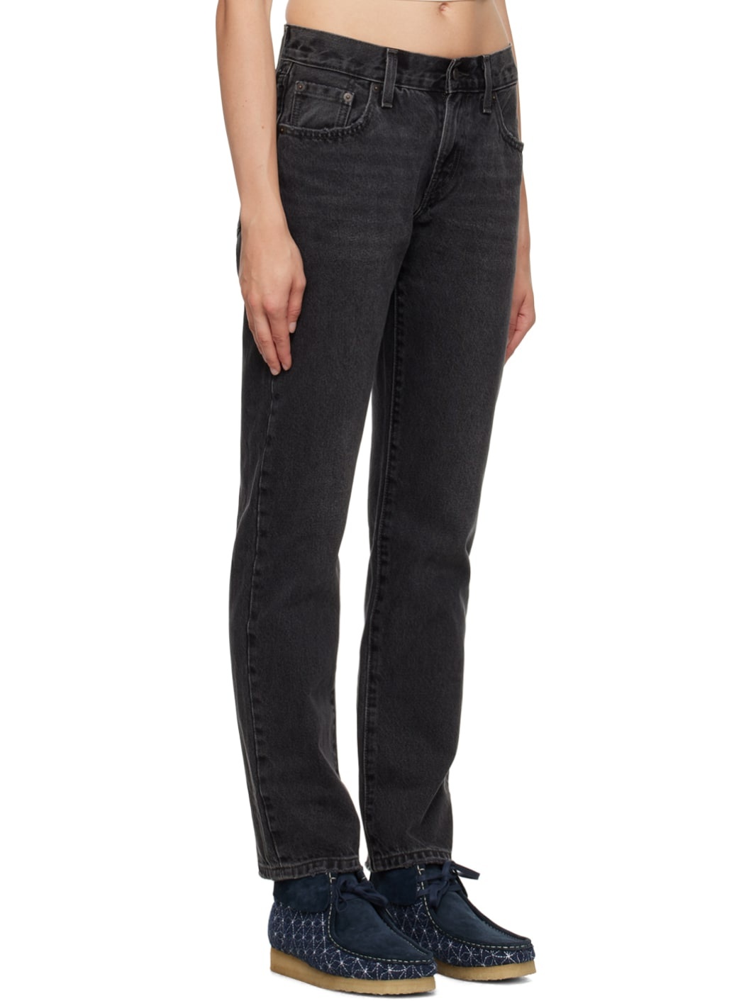 Black Middy Straight Jeans - 2