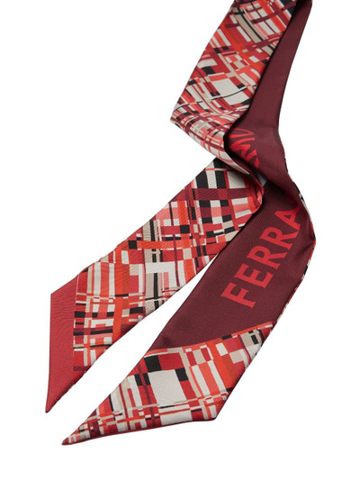 FERRAGAMO check-pattern silk scarf outlook