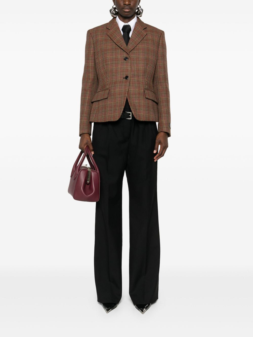 plaid-check blazer - 2