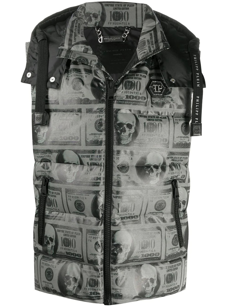 SKull Dollar feather down vest 1