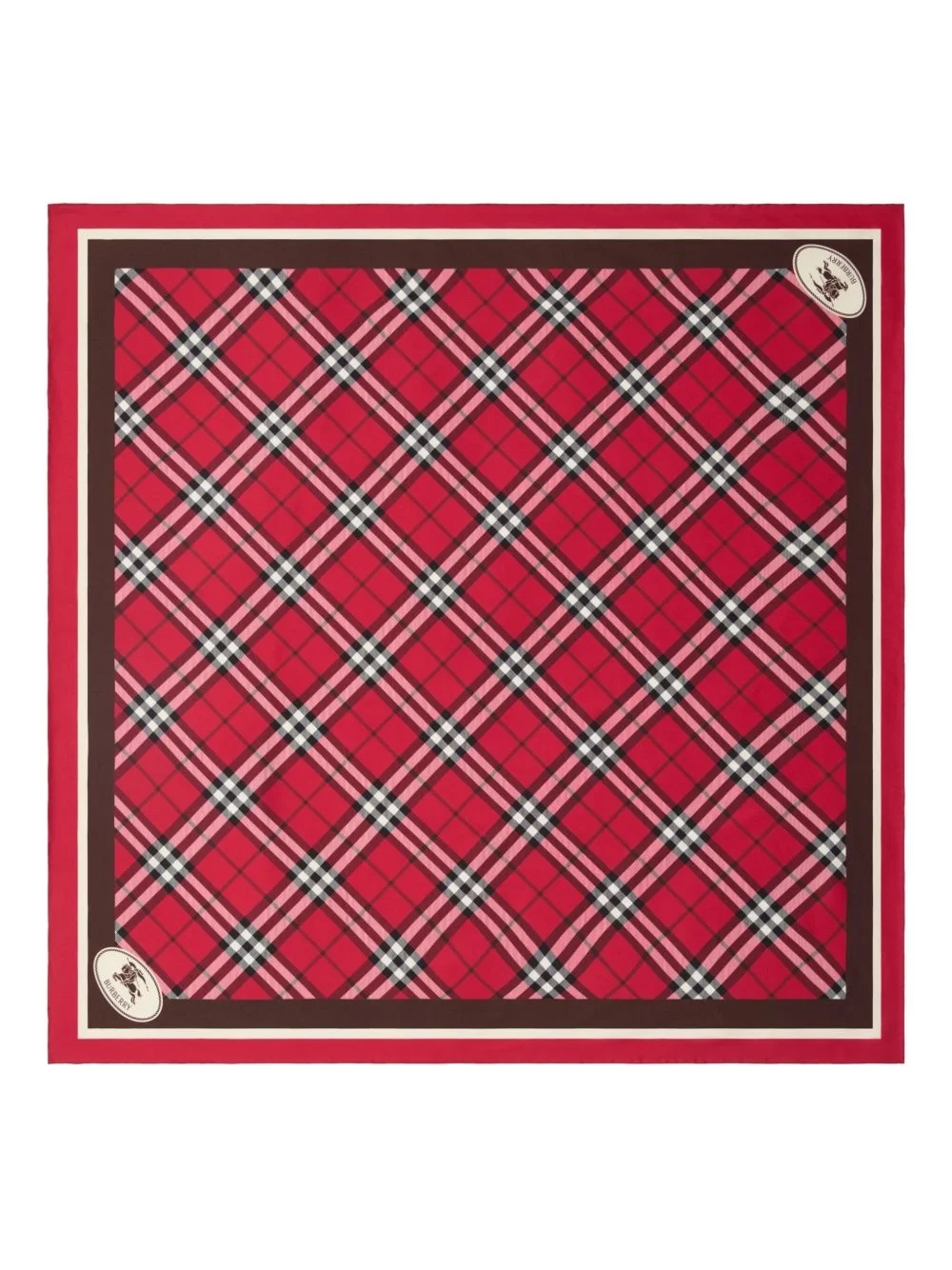 checked silk scarf - 1