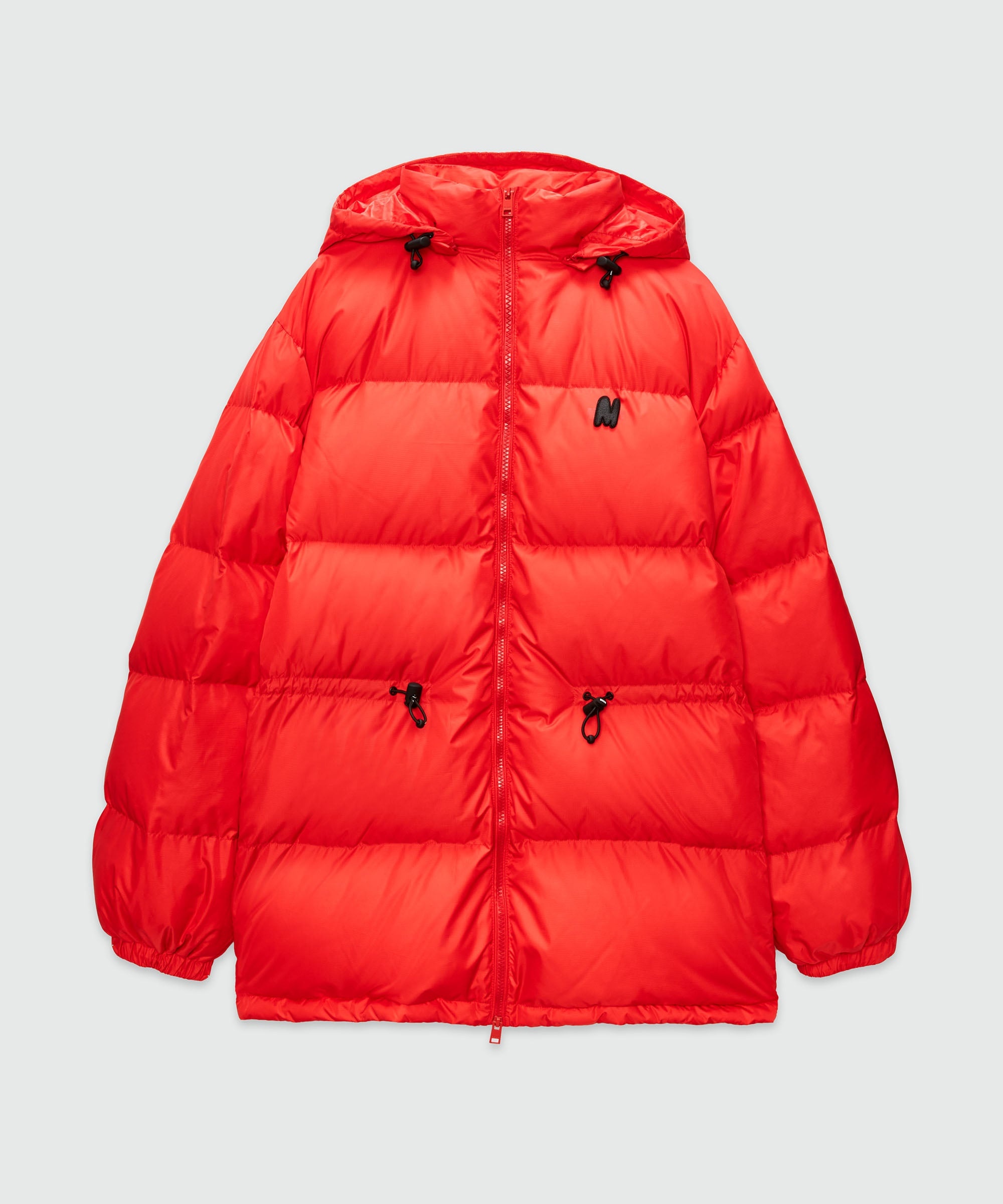 Red matte nylon "TheMwave" down jacket - 1