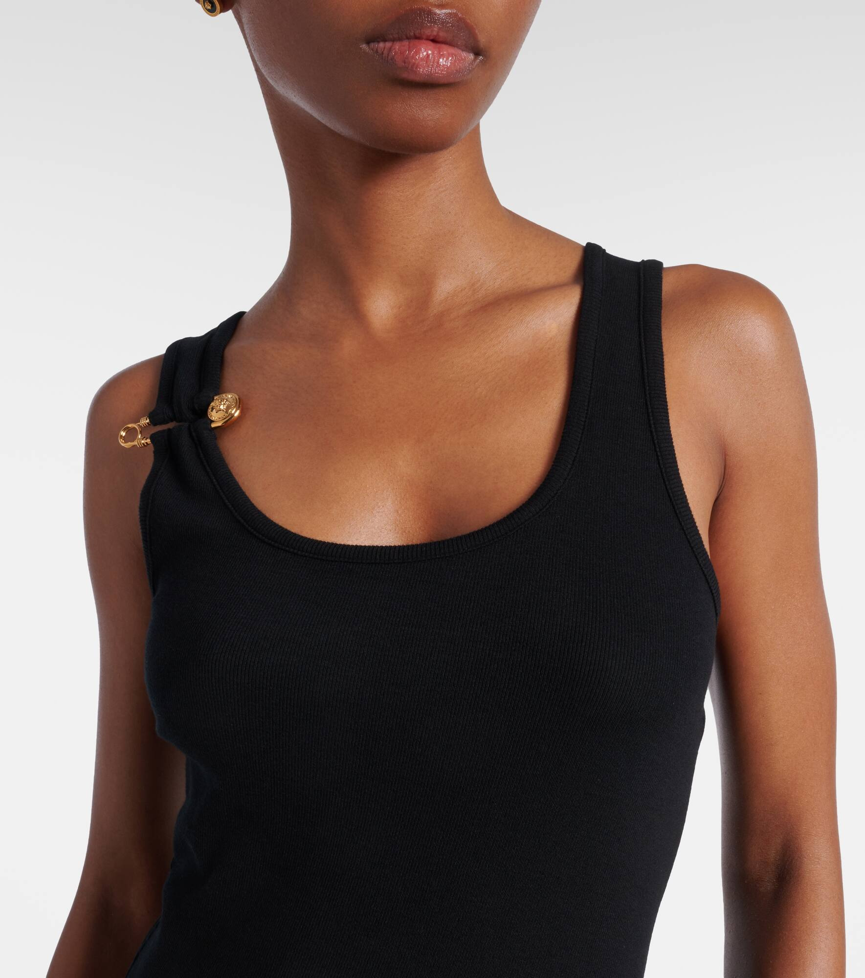 Safety Pin draped cotton-blend maxi dress - 4